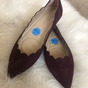 NWOT: Scalloped flat shoes